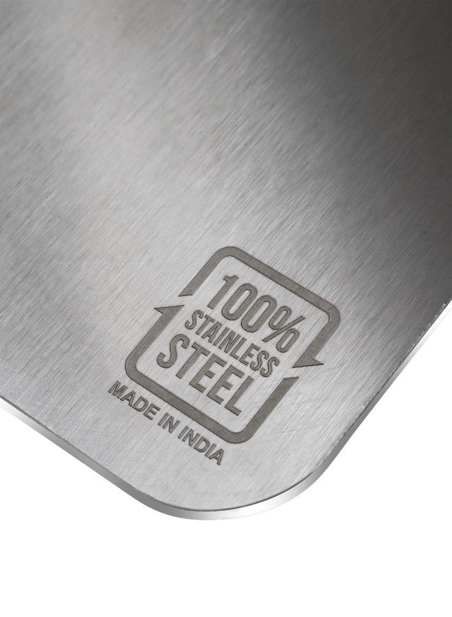 VOLTURI Stainless Steel Chopping Board (32 x 21.5 CM), Vegetable Cutting Board, Premium SUS304 Vegetable and Fruit Cutter Pad, Heavy-Duty Metal Chopping Board - Image 5
